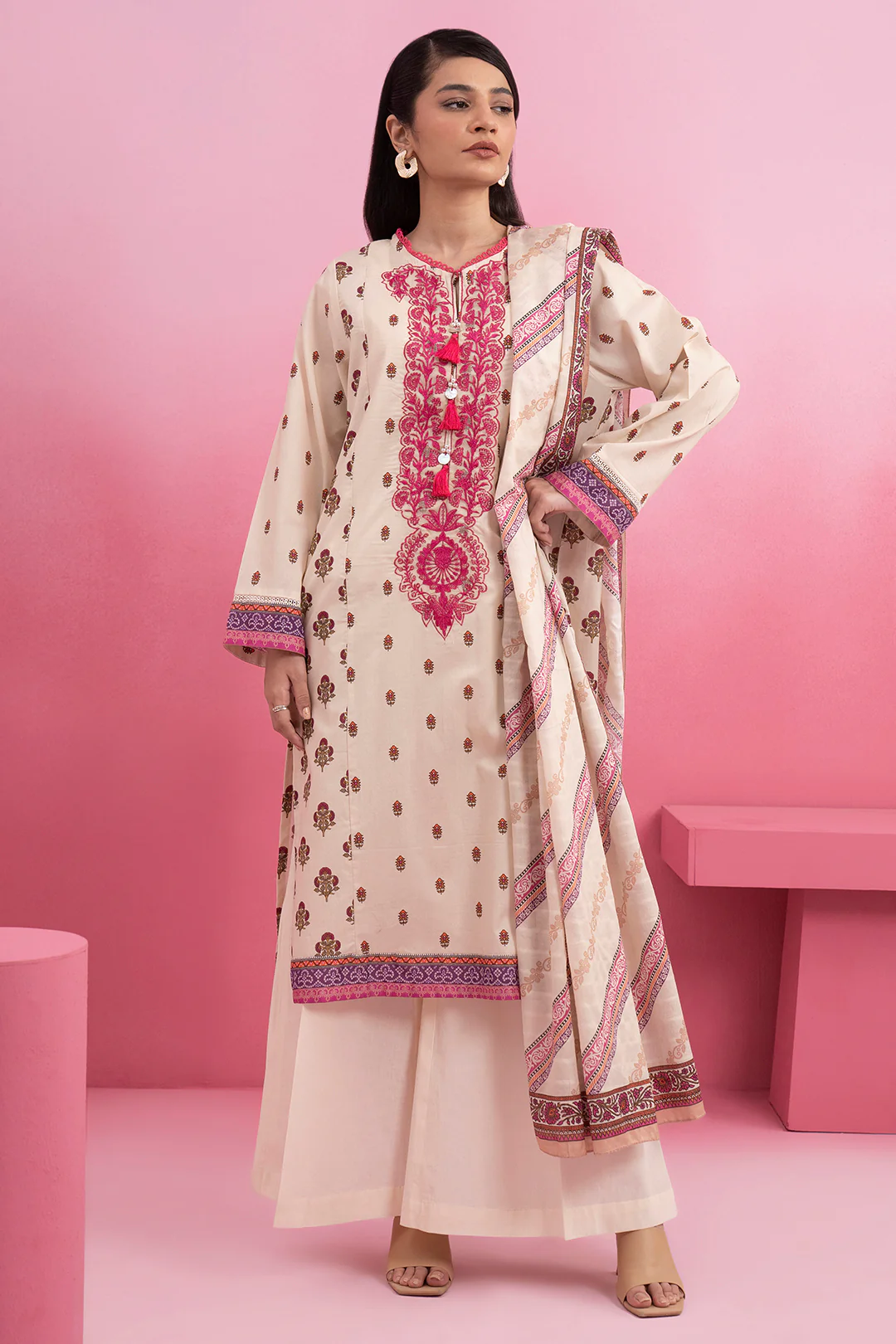 Embroidered Kurta Dupatta - 2820 - Image 2