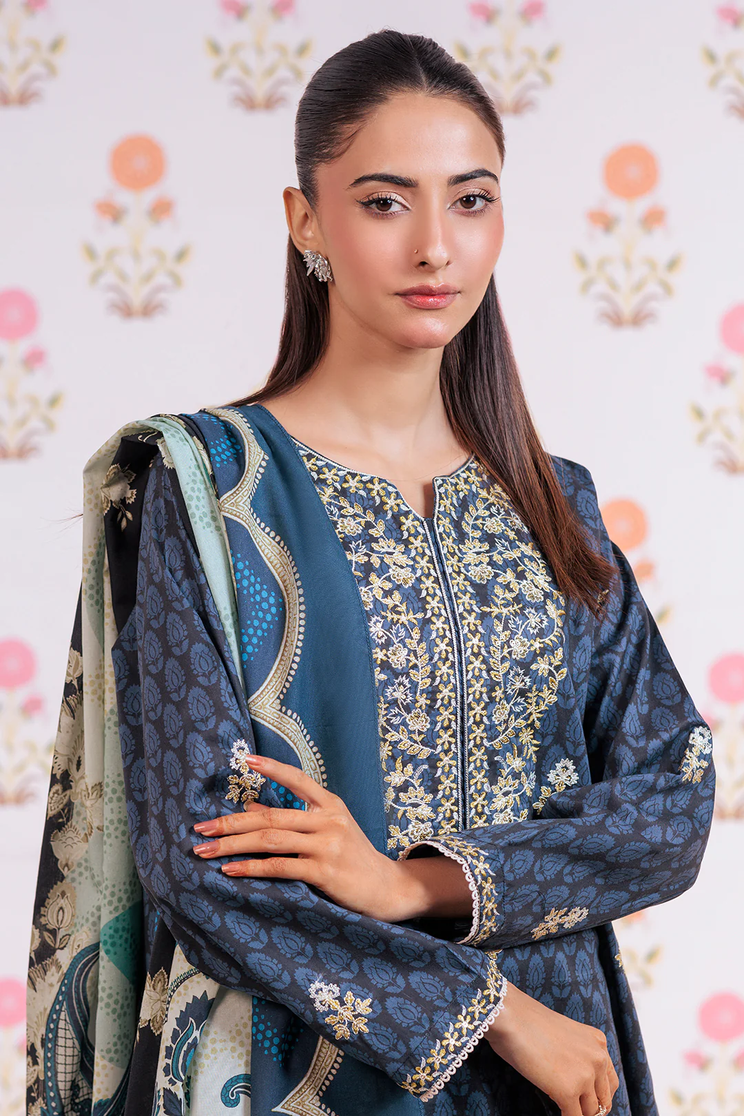 Embroidered Kurta Dupatta - 2851 - Image 5