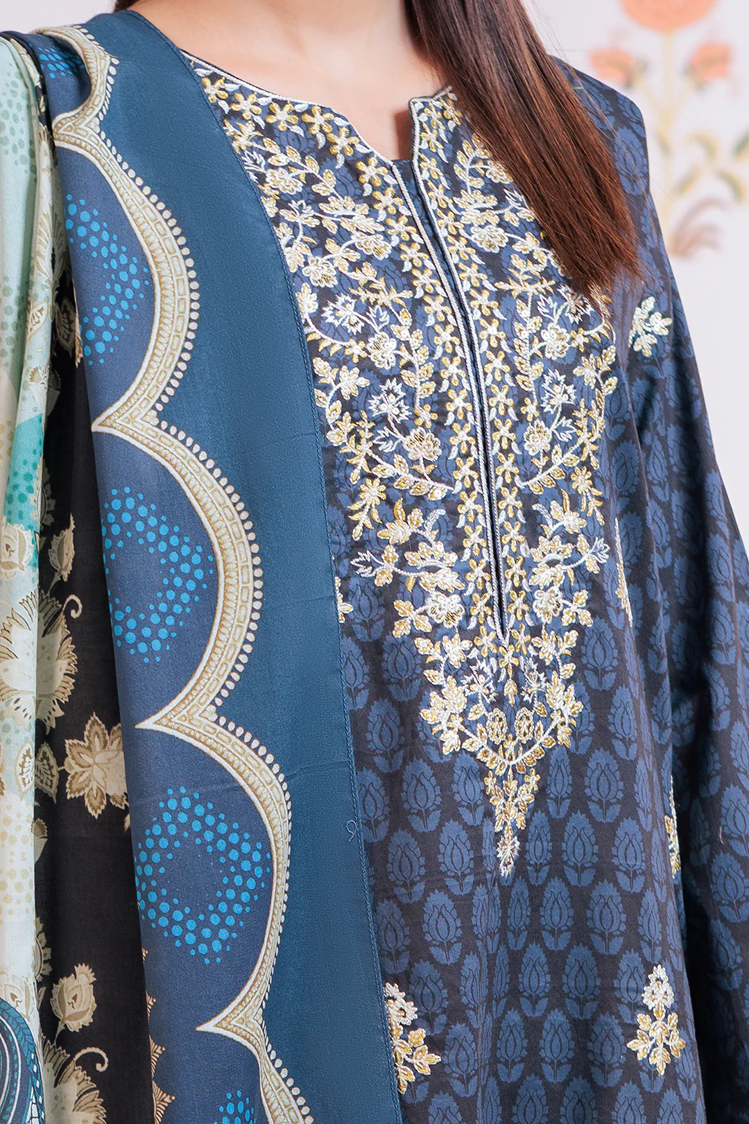 Embroidered Kurta Dupatta - 2851 - Image 6