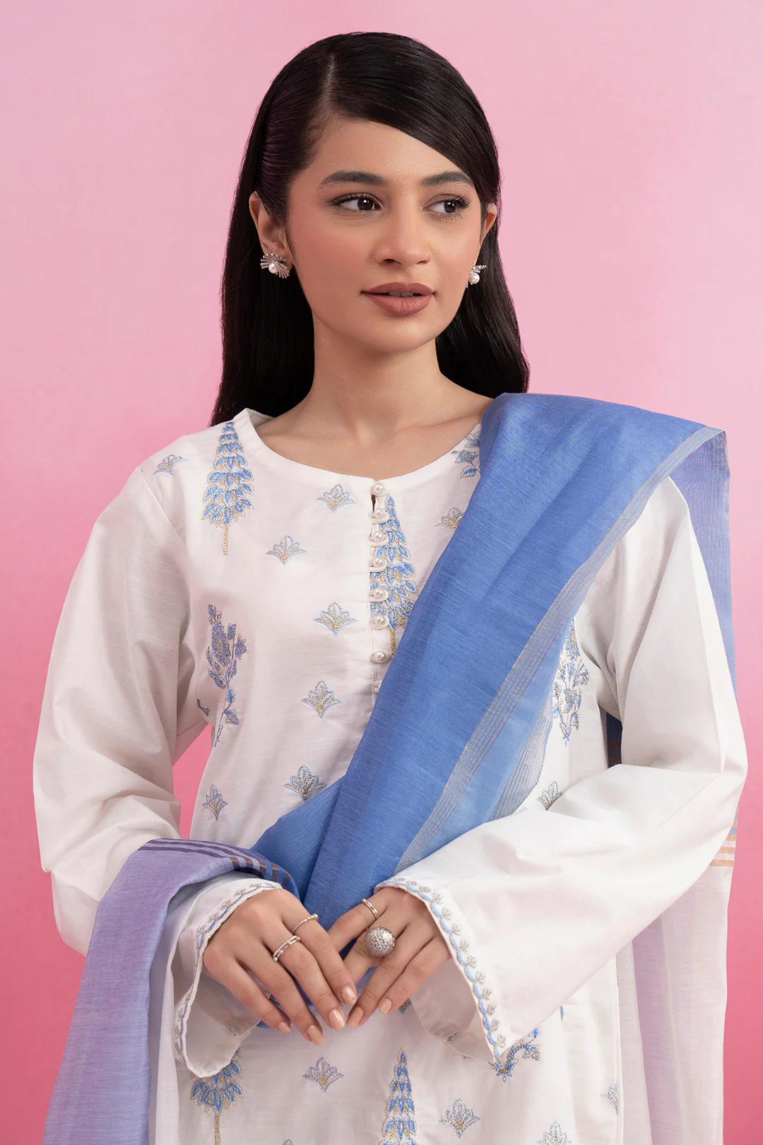 Embroidered Kurta Dupatta - 3211 - Image 4