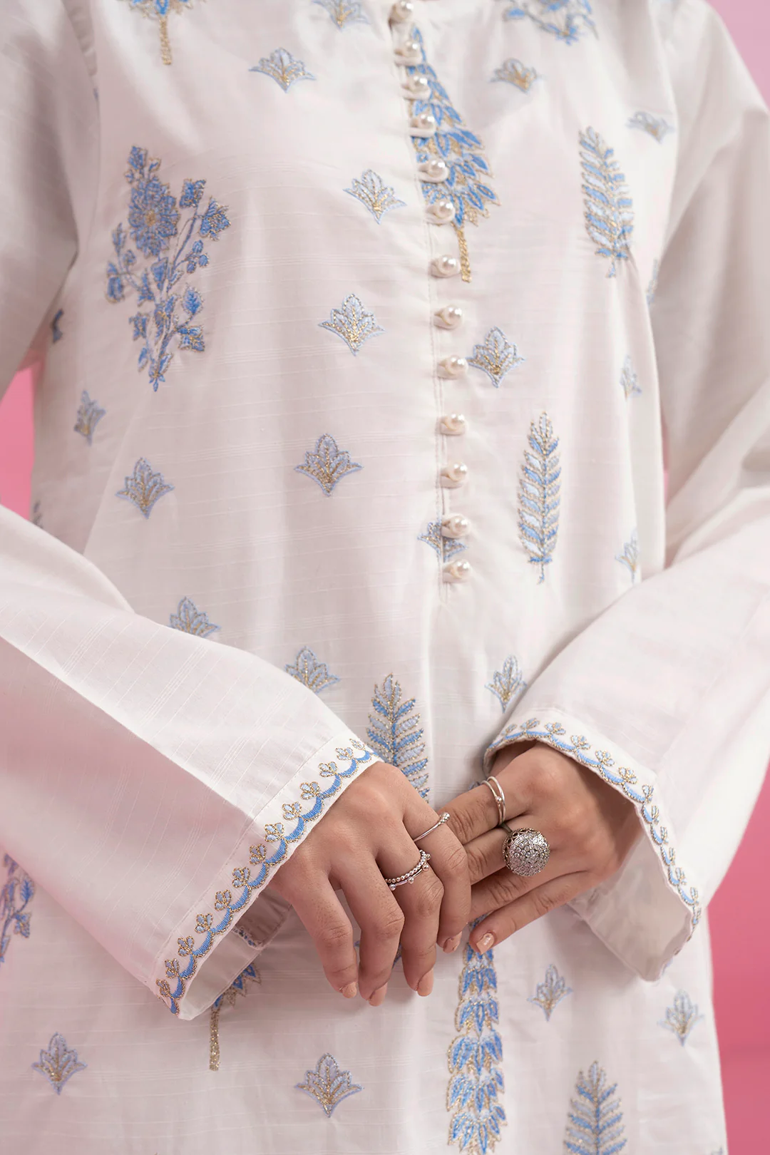 Embroidered Kurta Dupatta - 3211 - Image 9