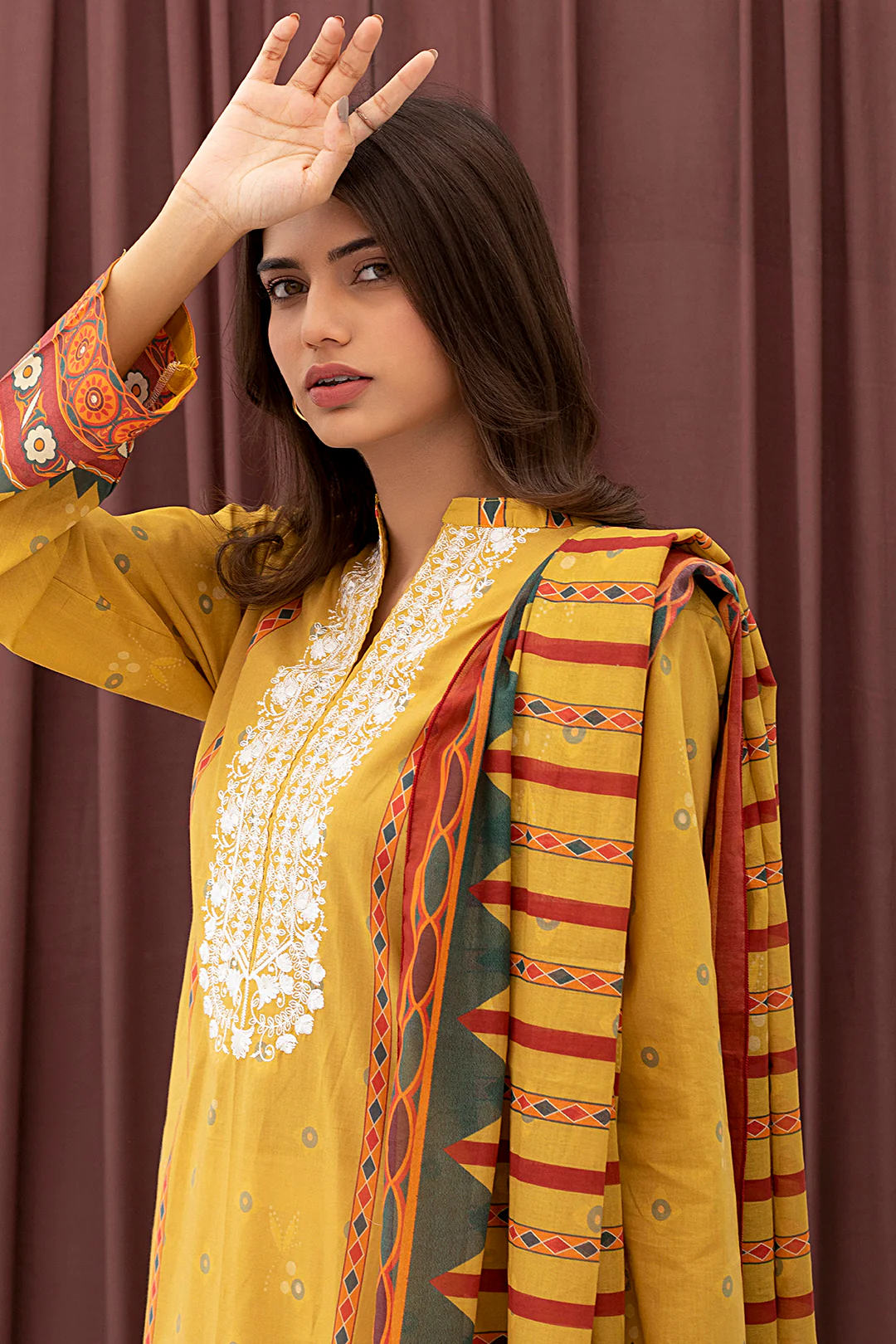 Embroidered Kurta Dupatta - 0497