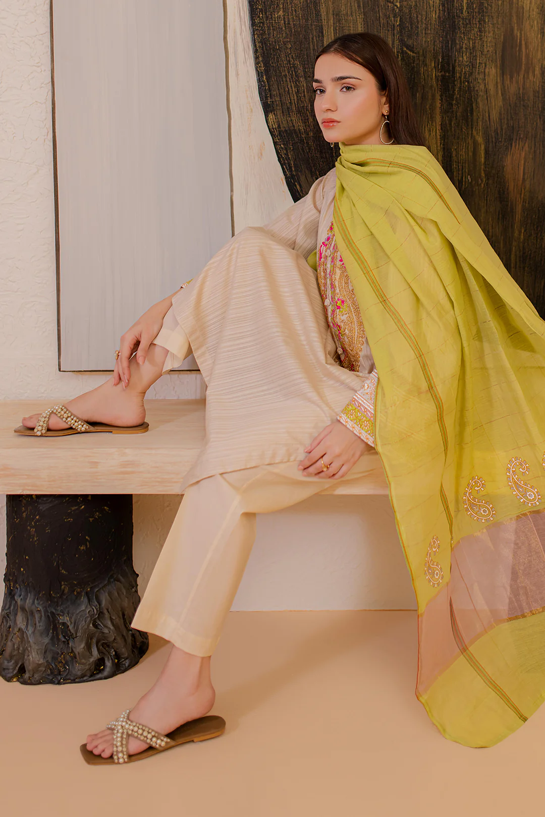 Embroidered Kurta Dupatta - 1094 - Image 3