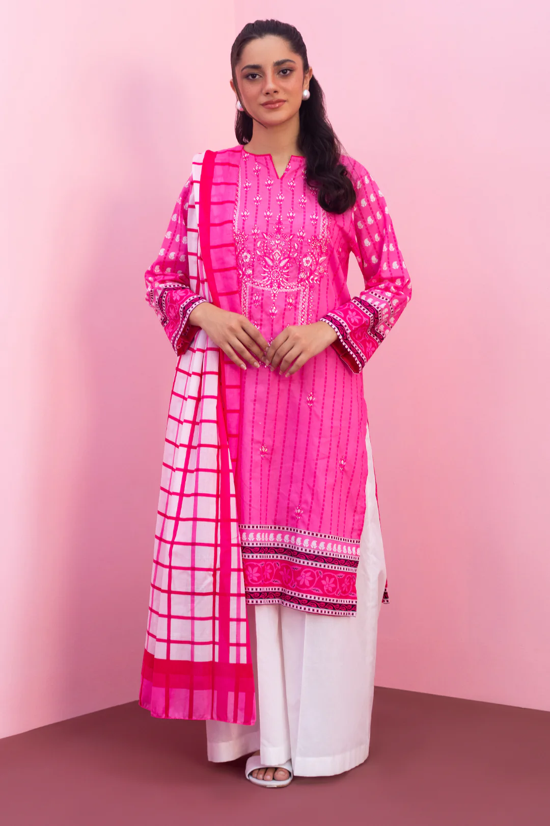 Embroidered Kurta Dupatta - 1707 - Image 3