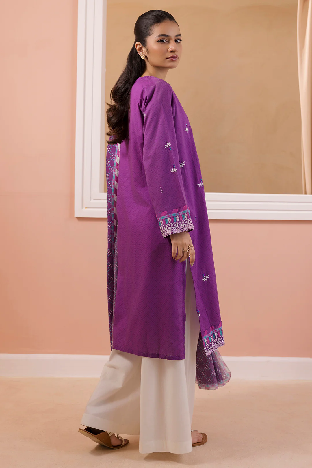 Embroidered Kurta Dupatta - 1896 - Image 5