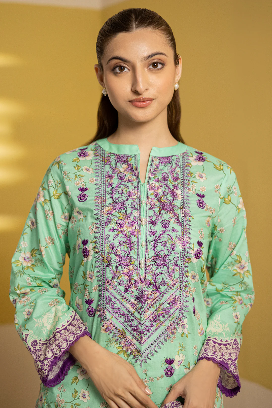 Embroidered Kurta Dupatta - 1903 - Image 3