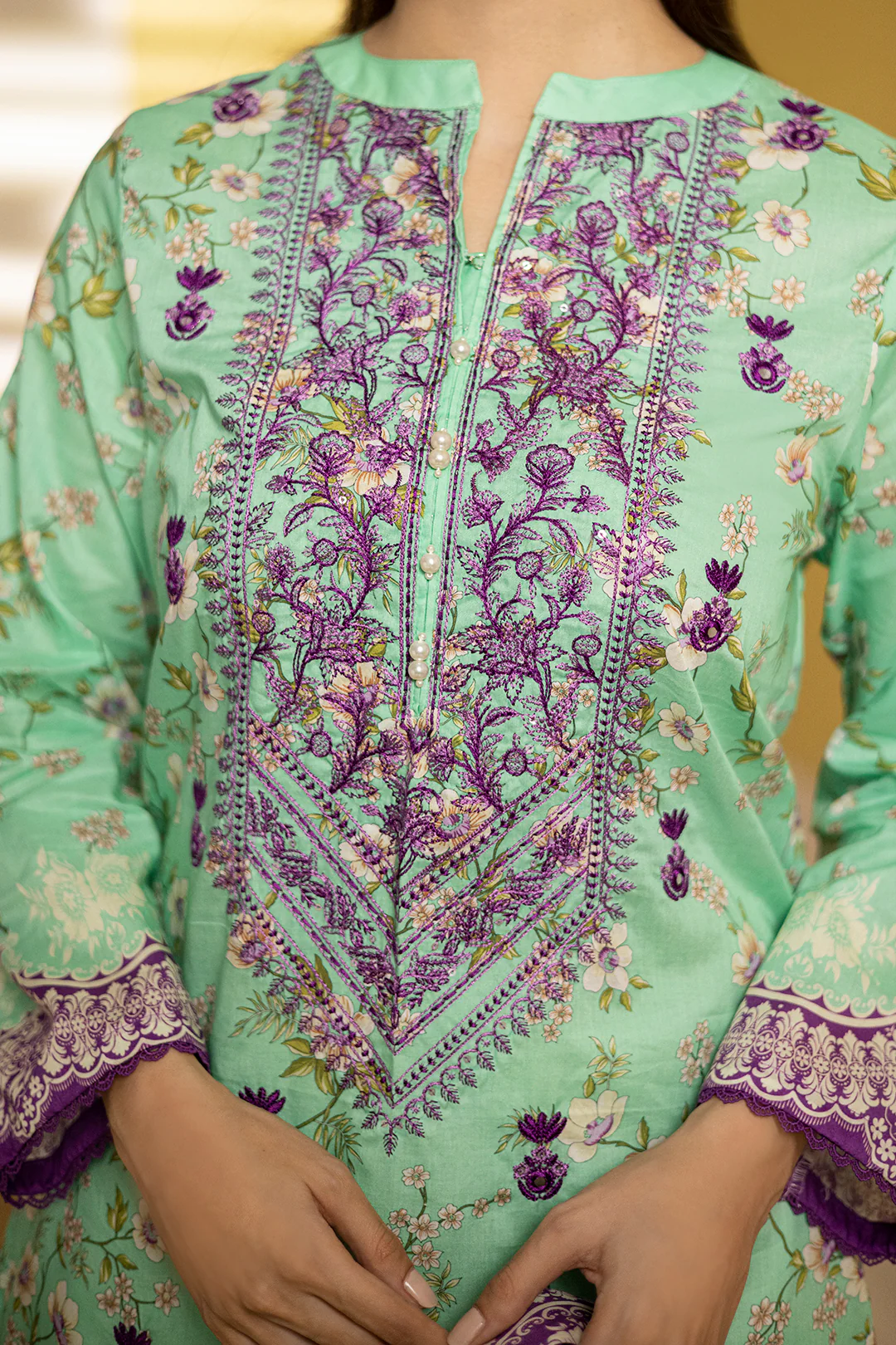 Embroidered Kurta Dupatta - 1903 - Image 5