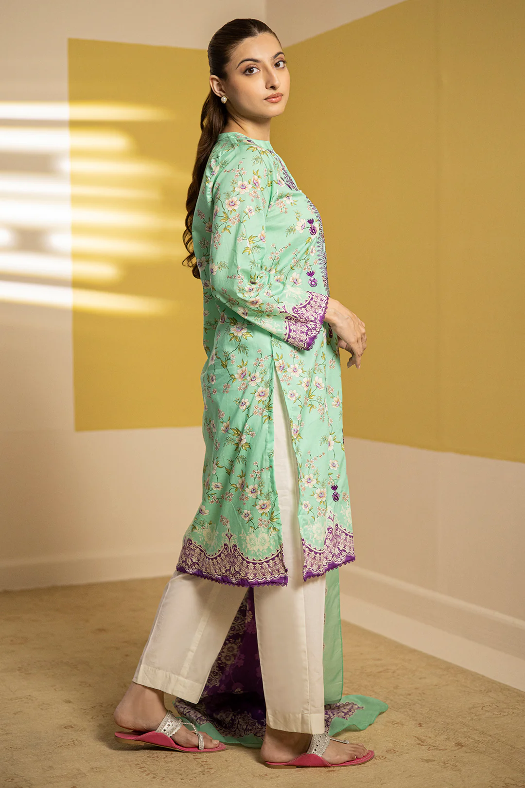 Embroidered Kurta Dupatta - 1903 - Image 7