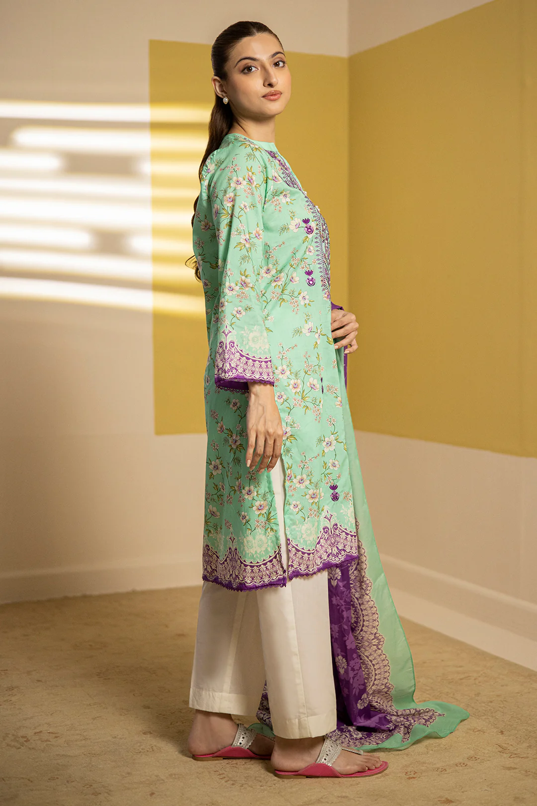 Embroidered Kurta Dupatta - 1903 - Image 8