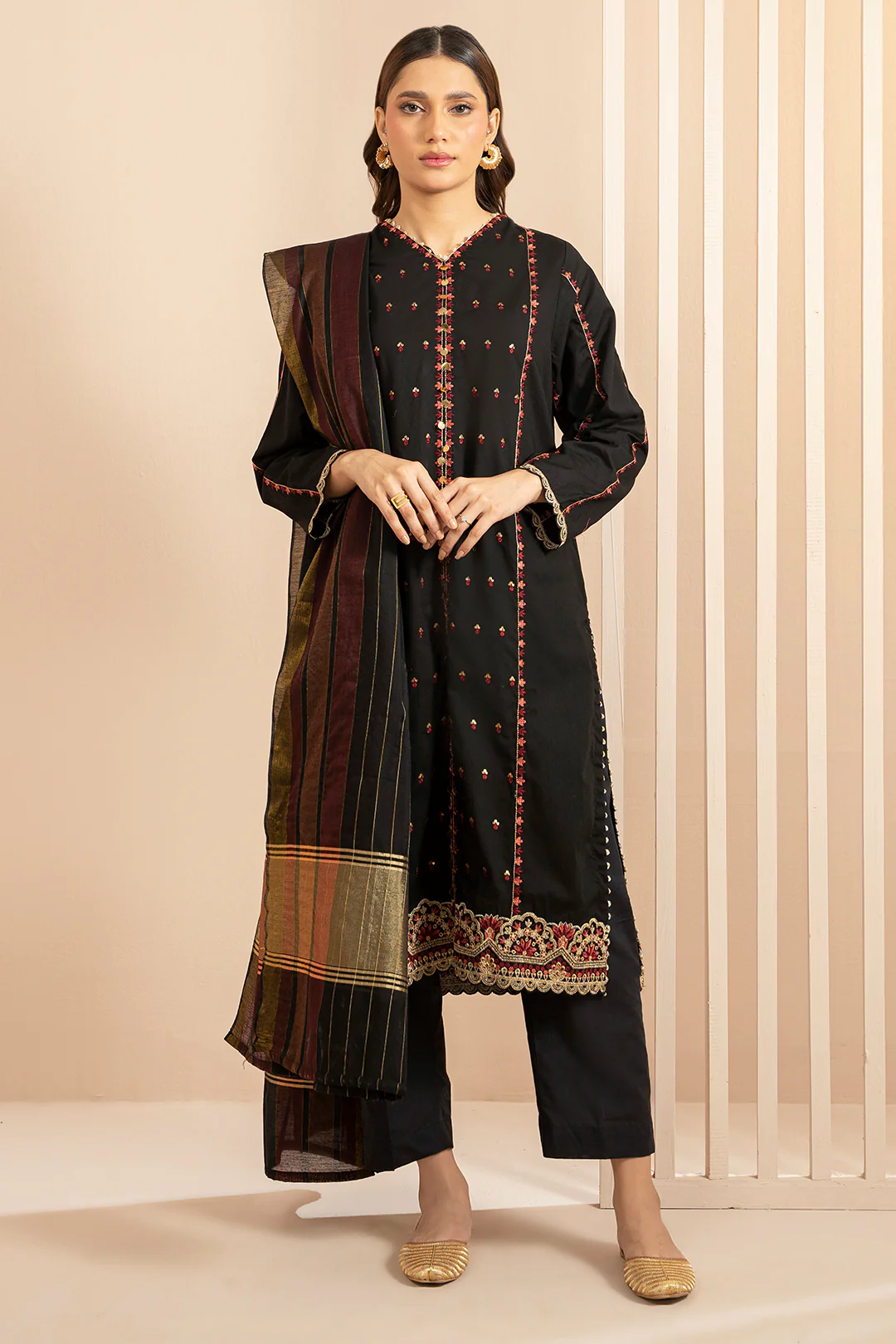Embroidered Kurta Dupatta - 1985