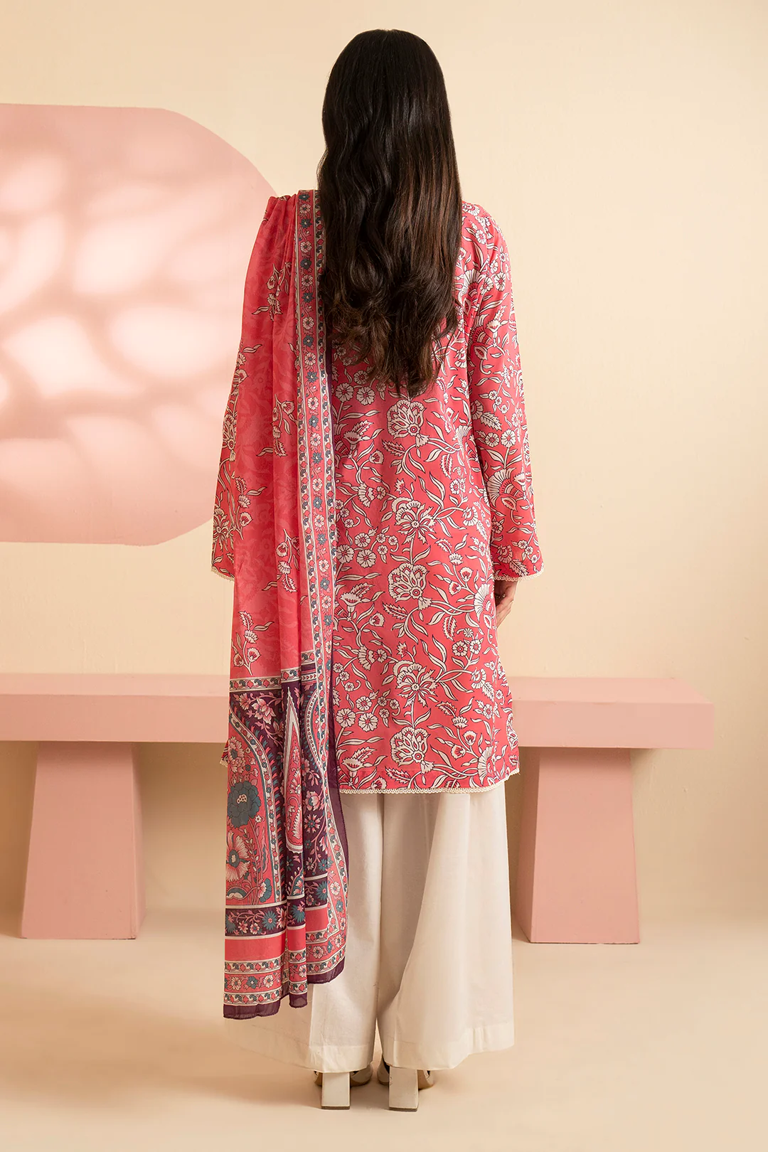 Embroidered Kurta Dupatta - 1476 - Image 7