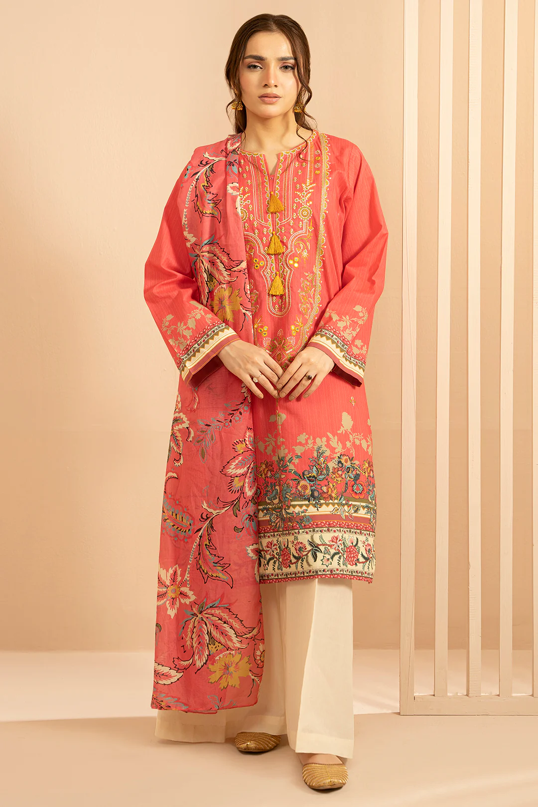 Embroidered Kurta Dupatta - 1477 - Image 3