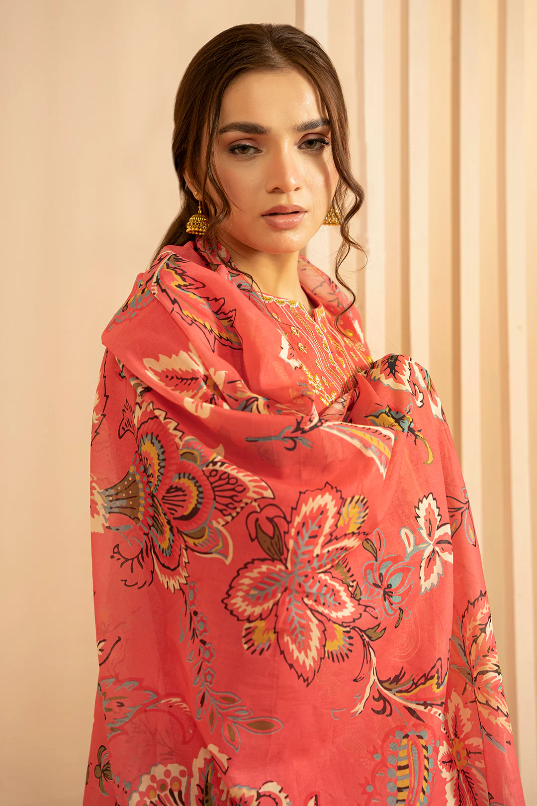 Embroidered Kurta Dupatta - 1477 - Image 4
