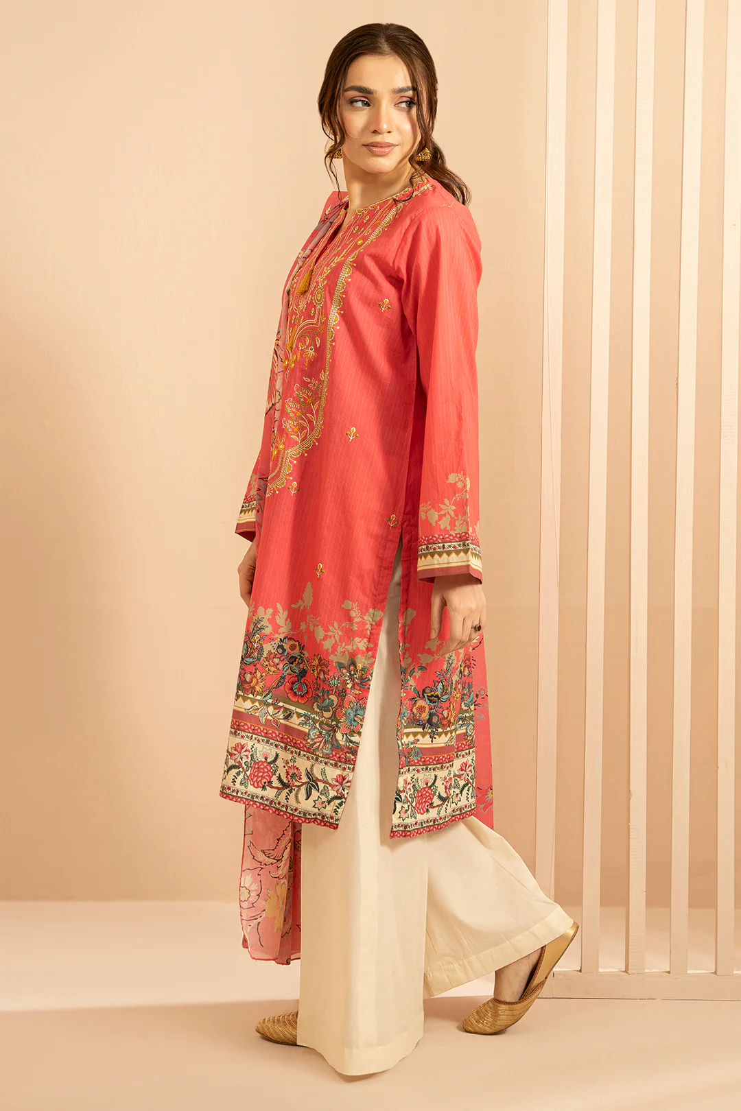 Embroidered Kurta Dupatta - 1477 - Image 7