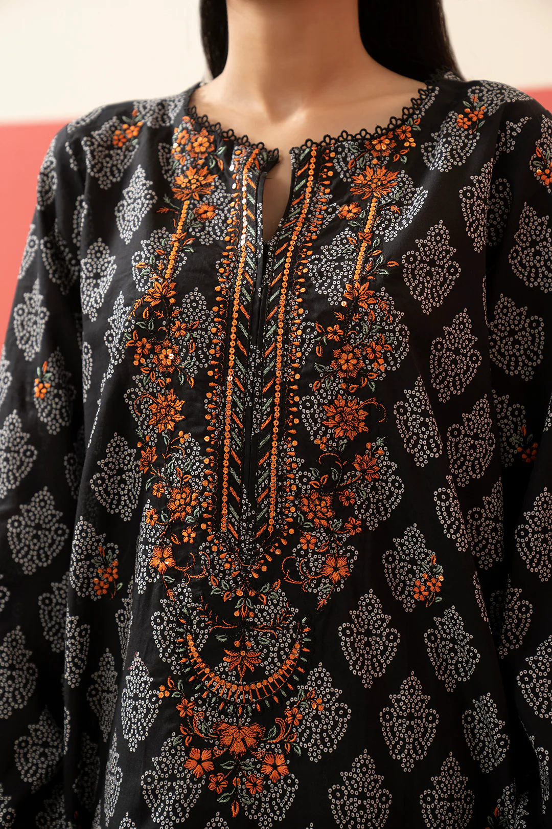 Embroidered Kurta Dupatta - 1506 - Image 10