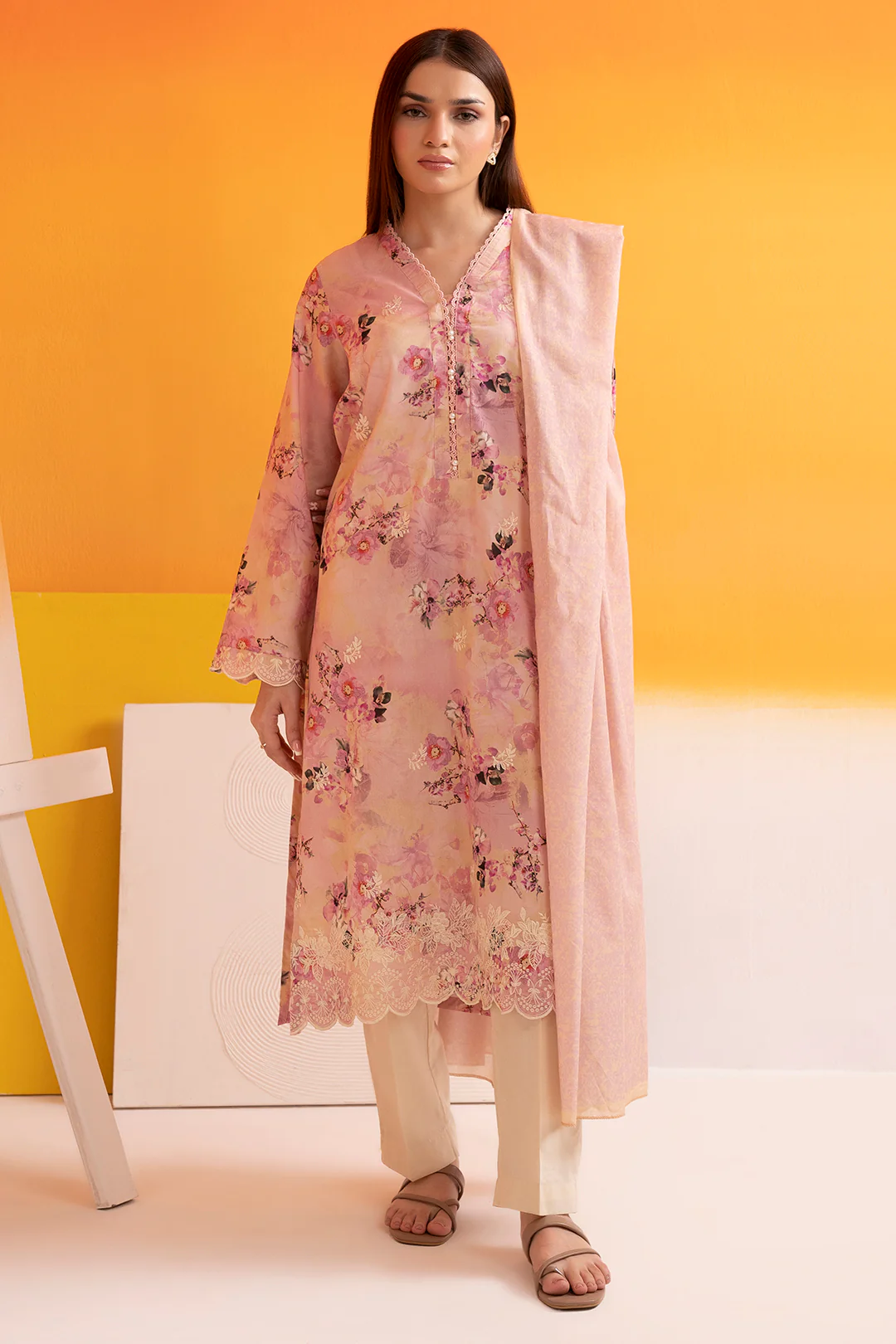 Embroidered Kurta Dupatta - 1552 - Image 2