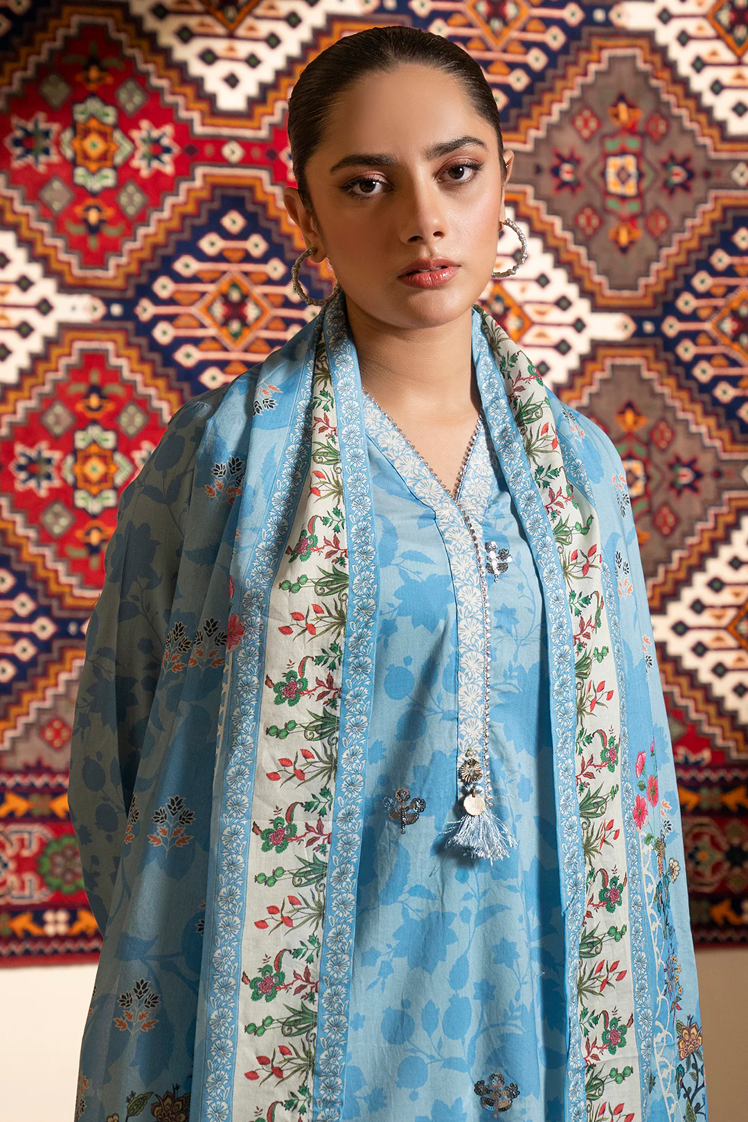 Embroidered Kurta Dupatta - 1609