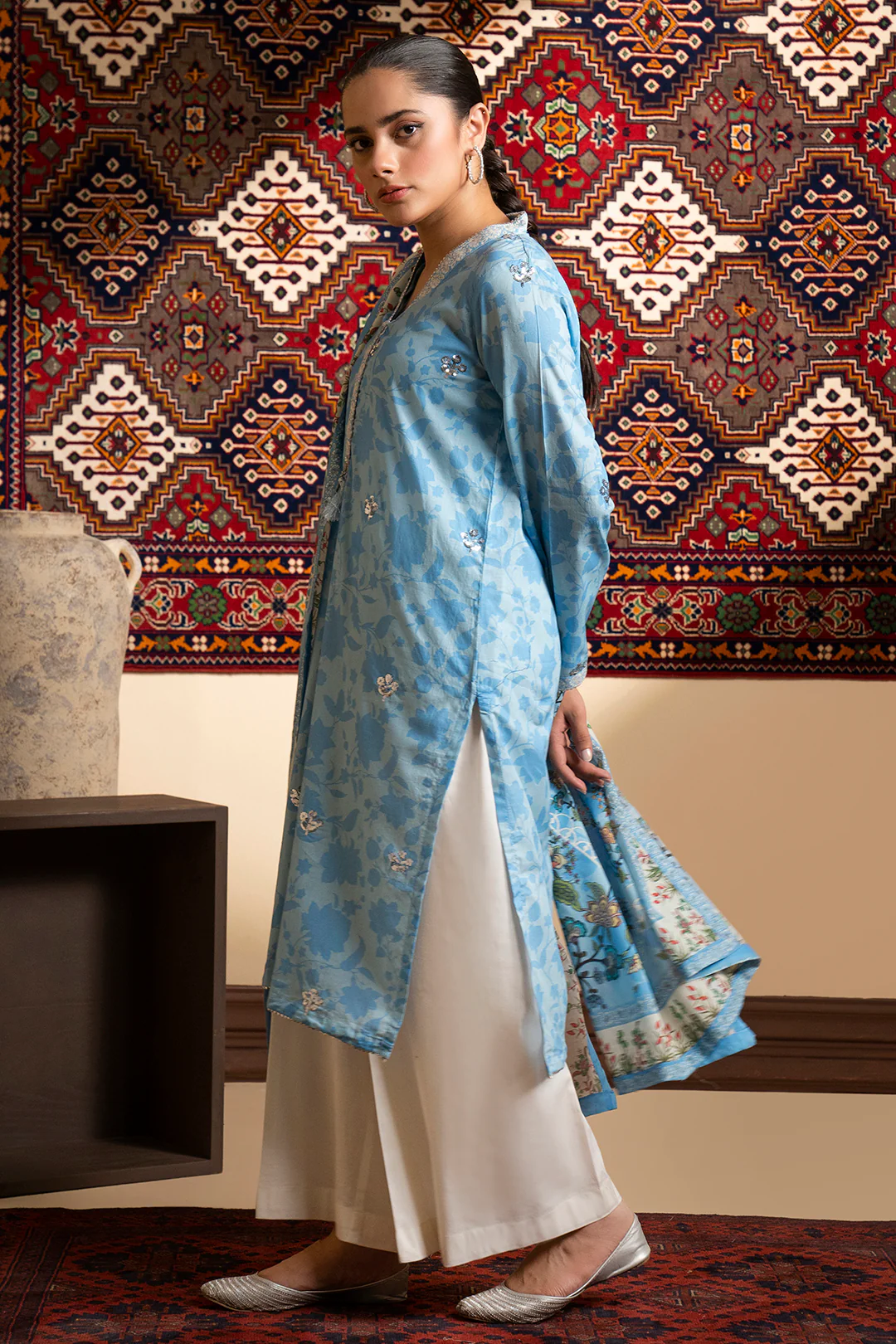 Embroidered Kurta Dupatta - 1609 - Image 6