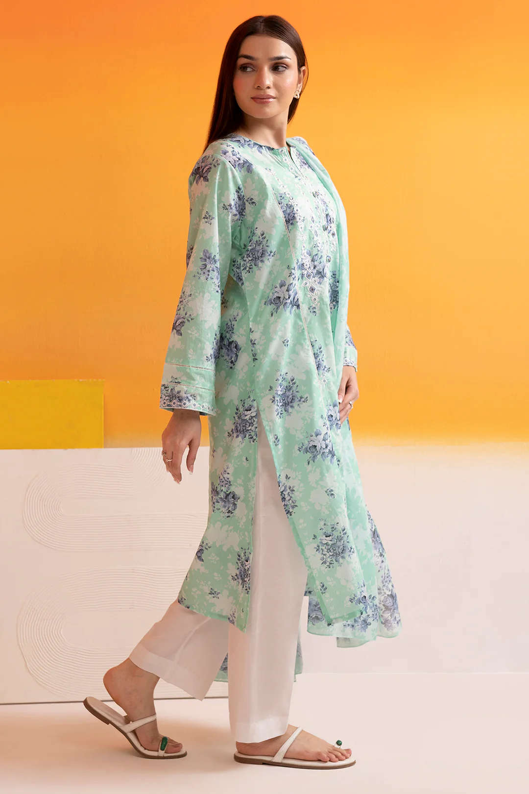 Embroidered Kurta Dupatta - 1610 - Image 3