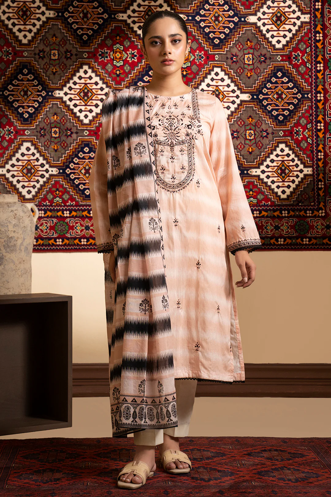 Embroidered Kurta Dupatta - 1668 - Image 2