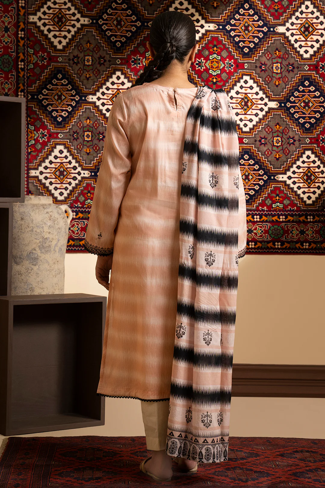 Embroidered Kurta Dupatta - 1668 - Image 7