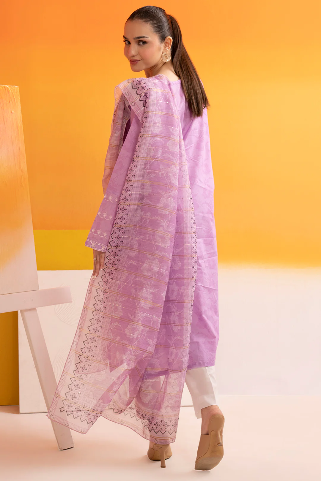 Embroidered Kurta Dupatta - 1670 - Image 11