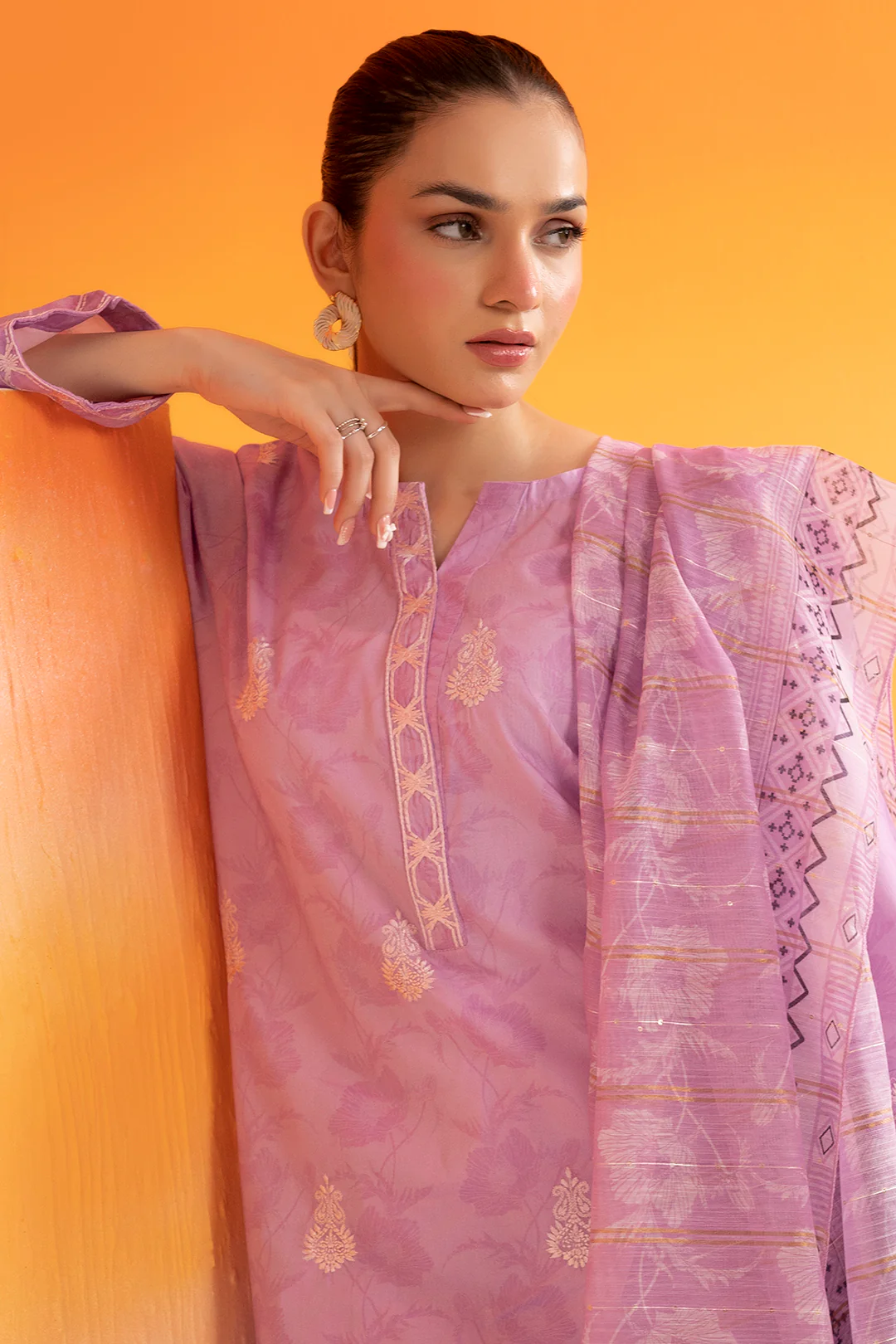 Embroidered Kurta Dupatta - 1670 - Image 3