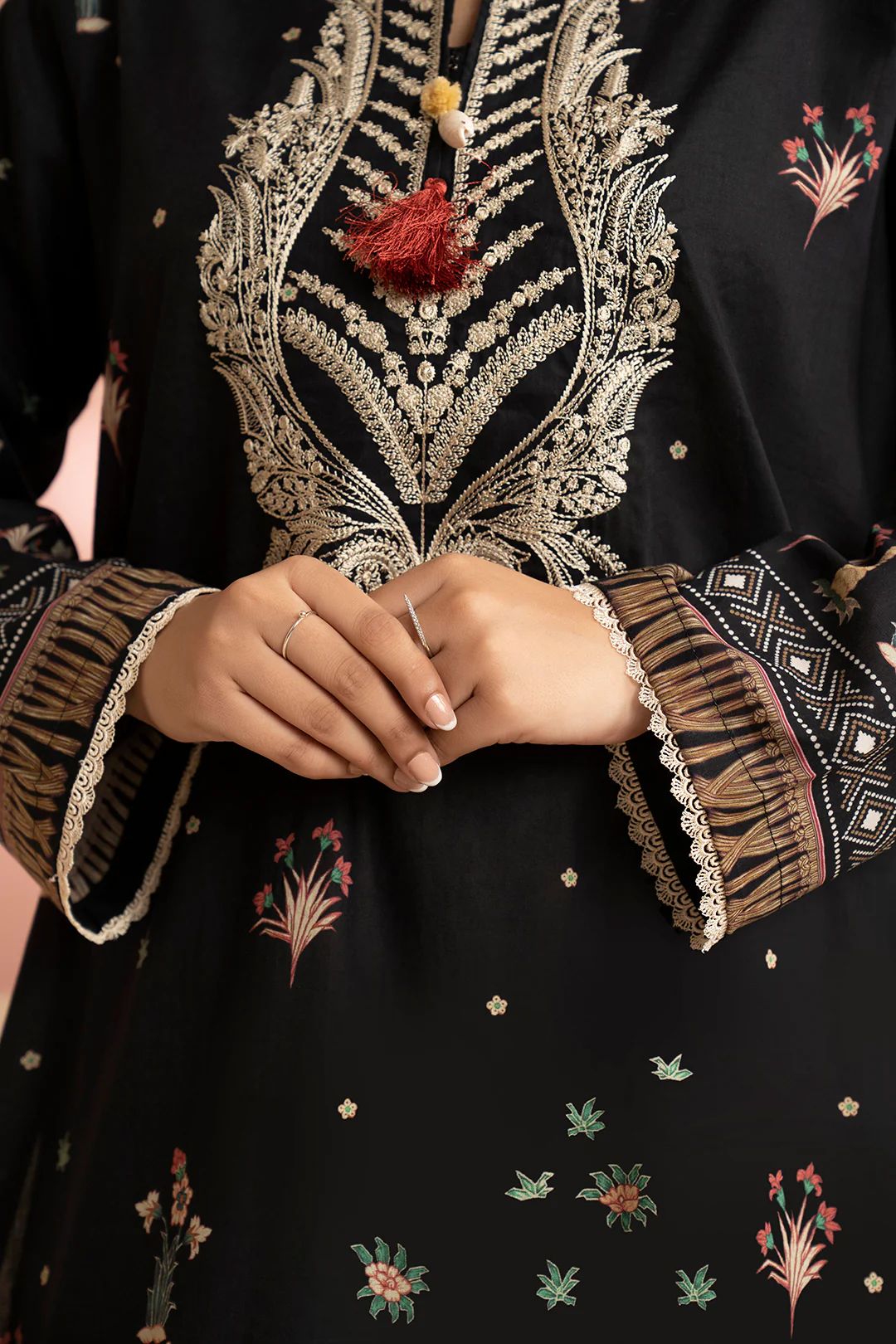 Embroidered Kurta Dupatta - 1808 - Image 4