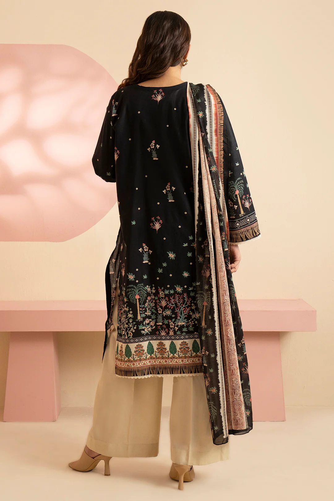 Embroidered Kurta Dupatta - 1808 - Image 7