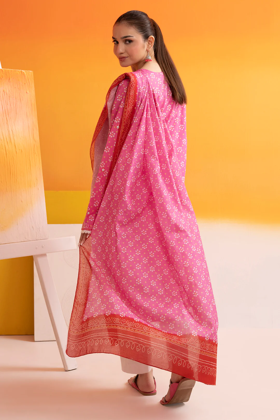Embroidered Kurta Dupatta - 1809 - Image 10