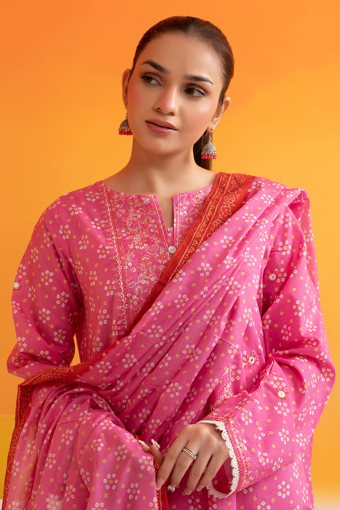 Embroidered Kurta Dupatta - 1809 - Image 4