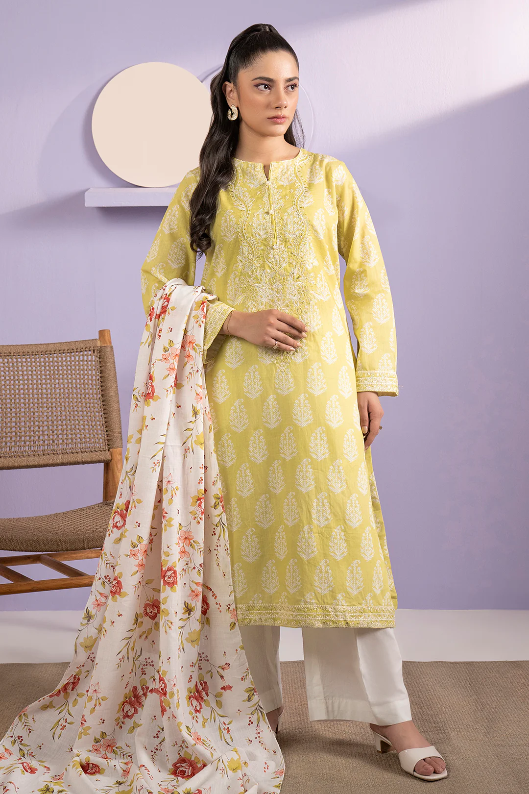 Embroidered Kurta Dupatta - 1903 - Image 2