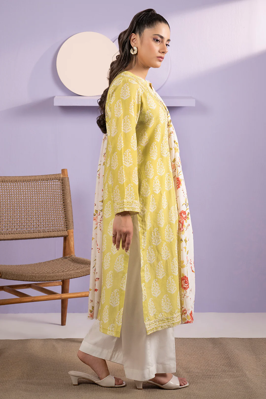 Embroidered Kurta Dupatta - 1903 - Image 4