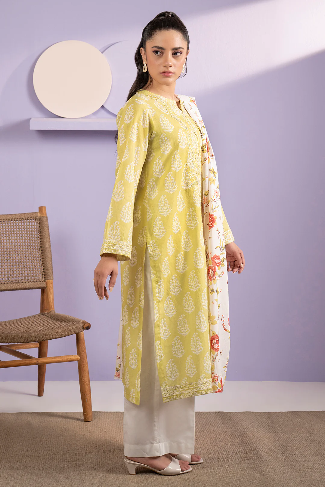 Embroidered Kurta Dupatta - 1903 - Image 6