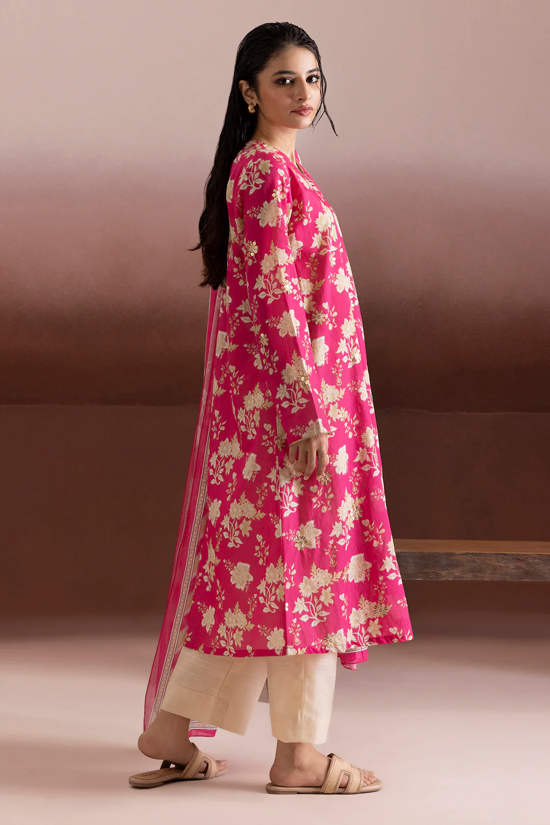 Embroidered Kurta Dupatta - 1969 - Image 7