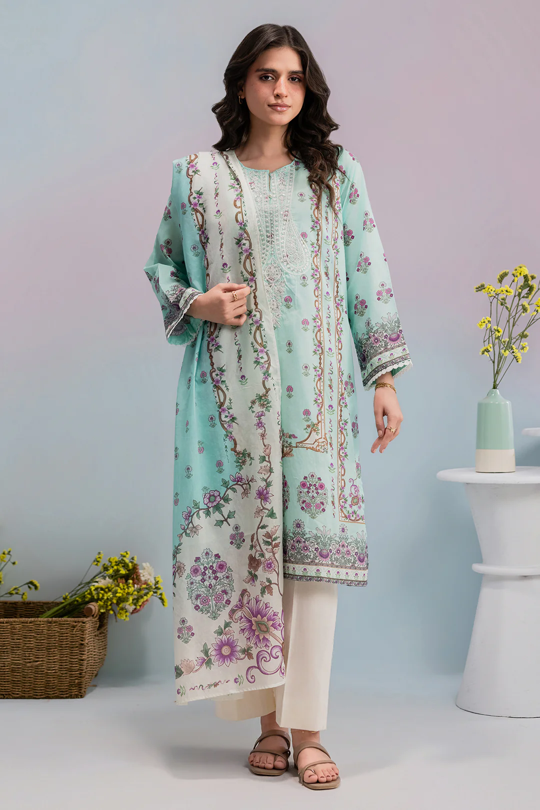 Embroidered Kurta Dupatta - 2125 - Image 2