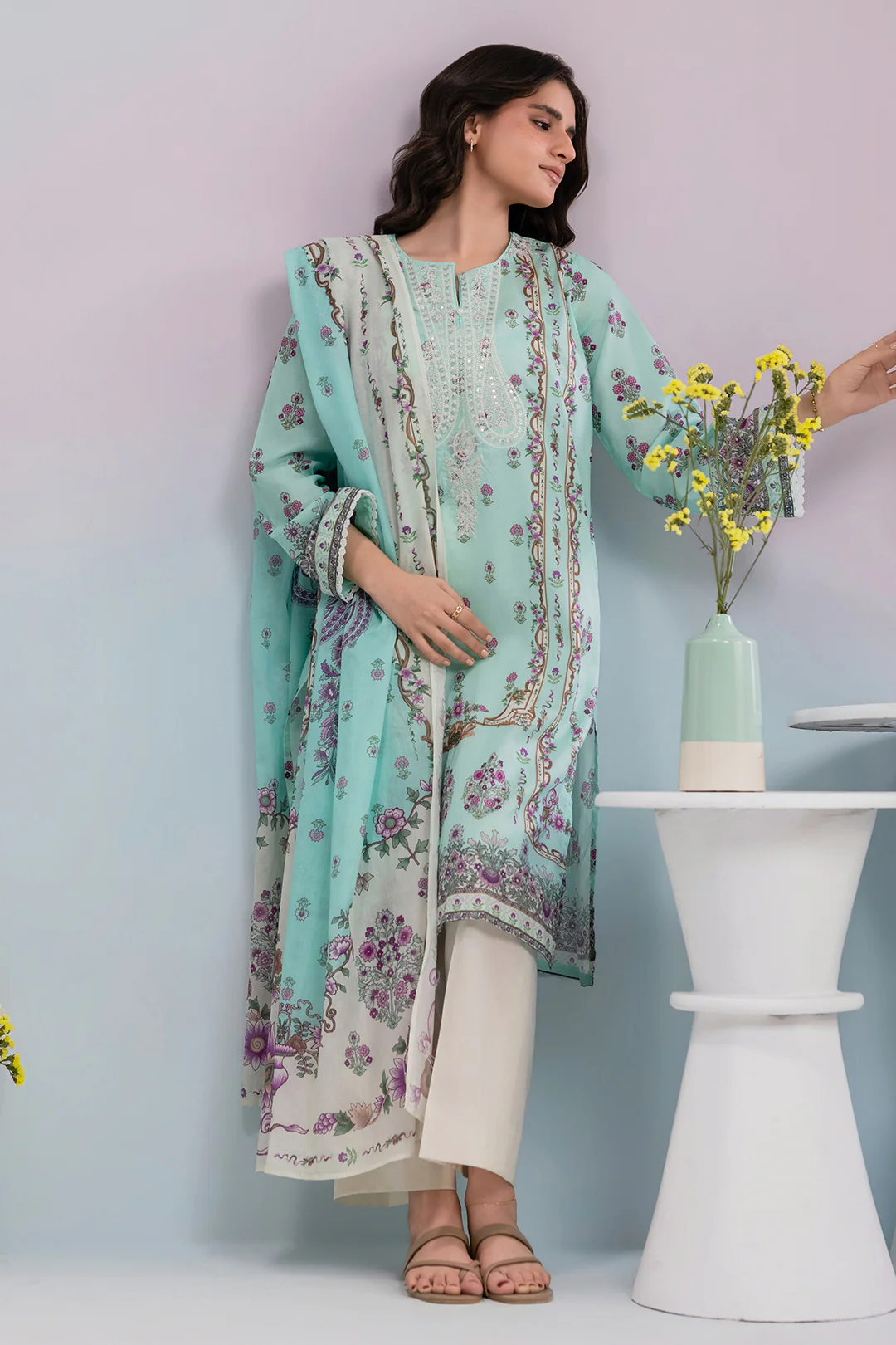 Embroidered Kurta Dupatta - 2125 - Image 3
