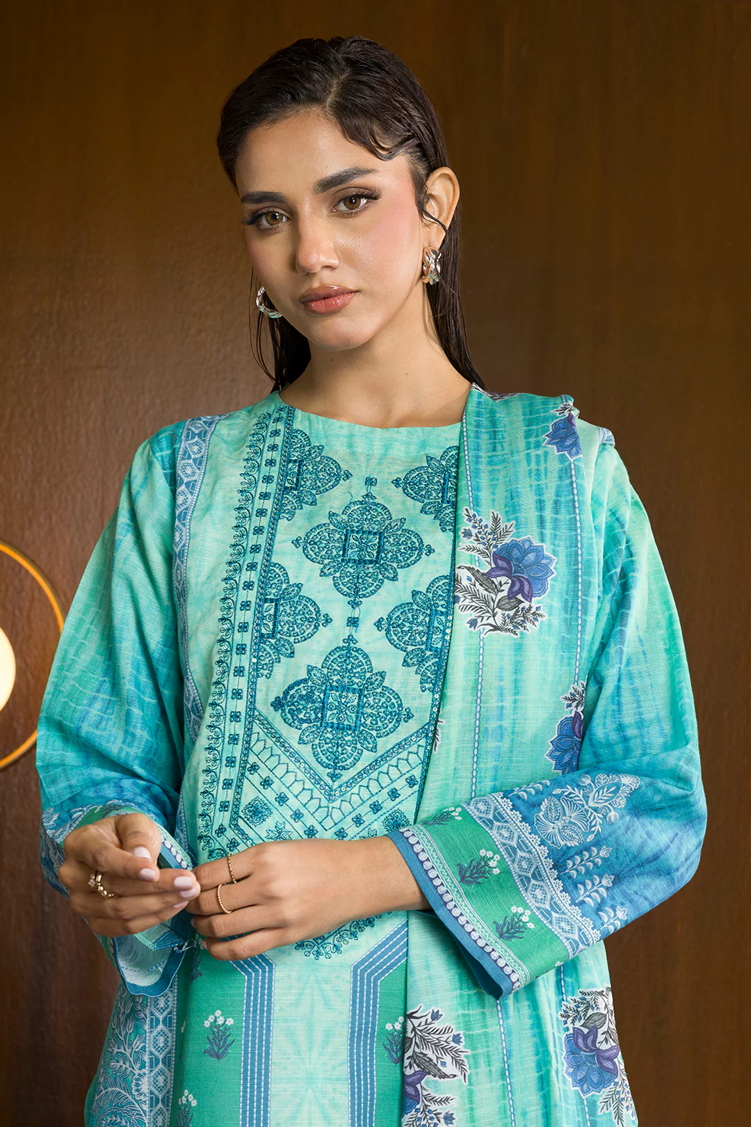 Embroidered Kurta Dupatta - 3064 - Image 3