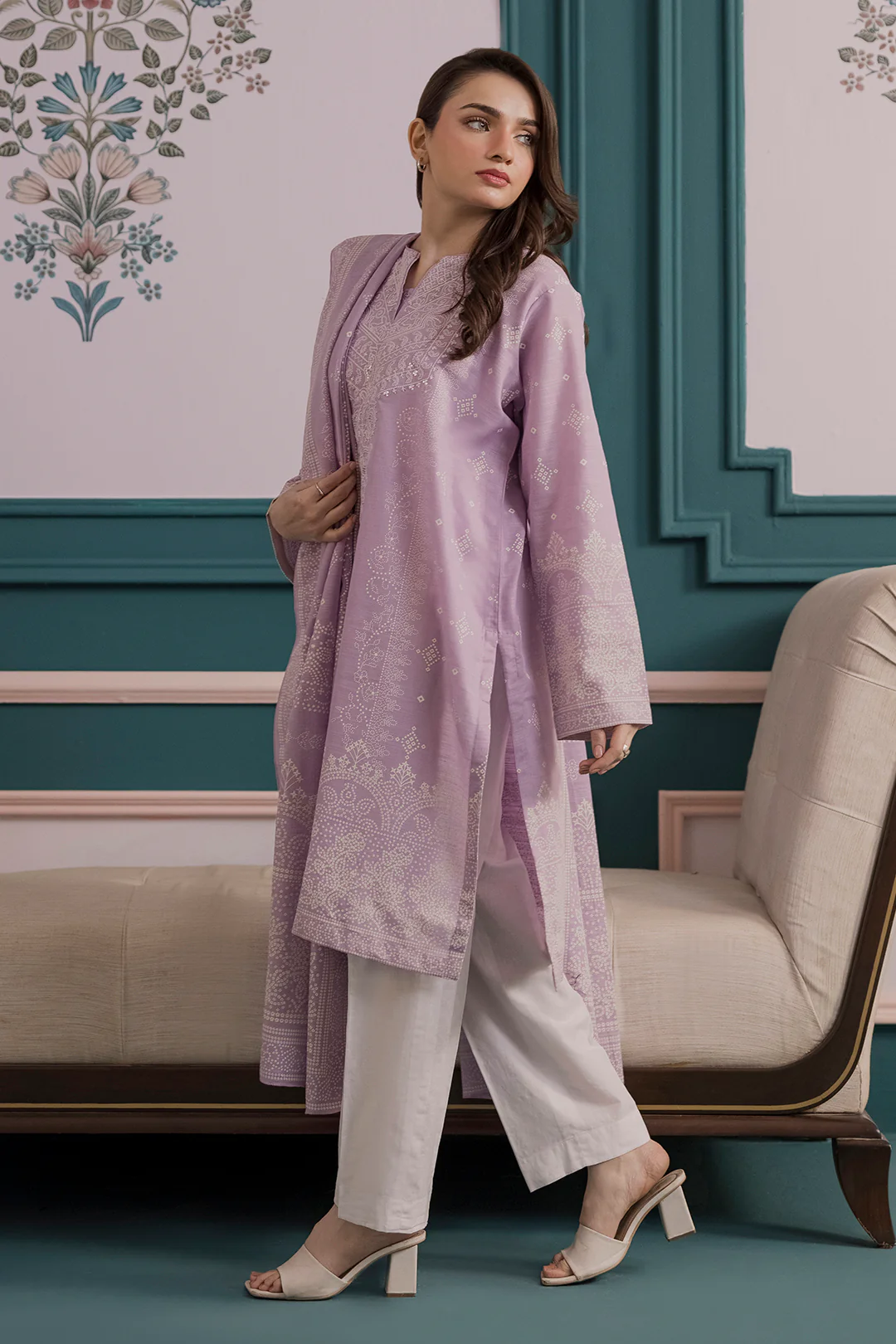 Embroidered Kurta Dupatta - 2693 - Image 4