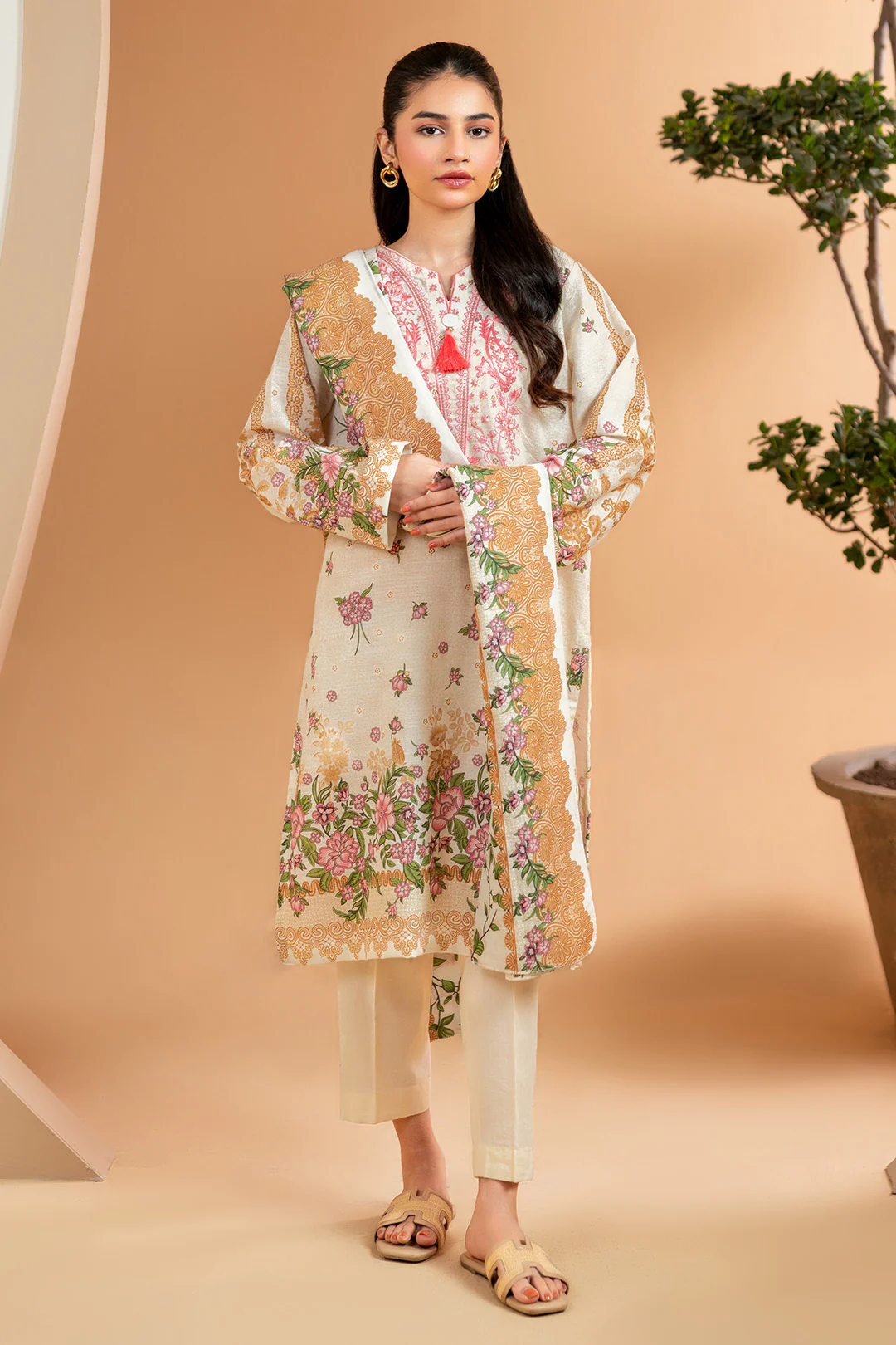 Embroidered Kurta Dupatta - 2773 - Image 3