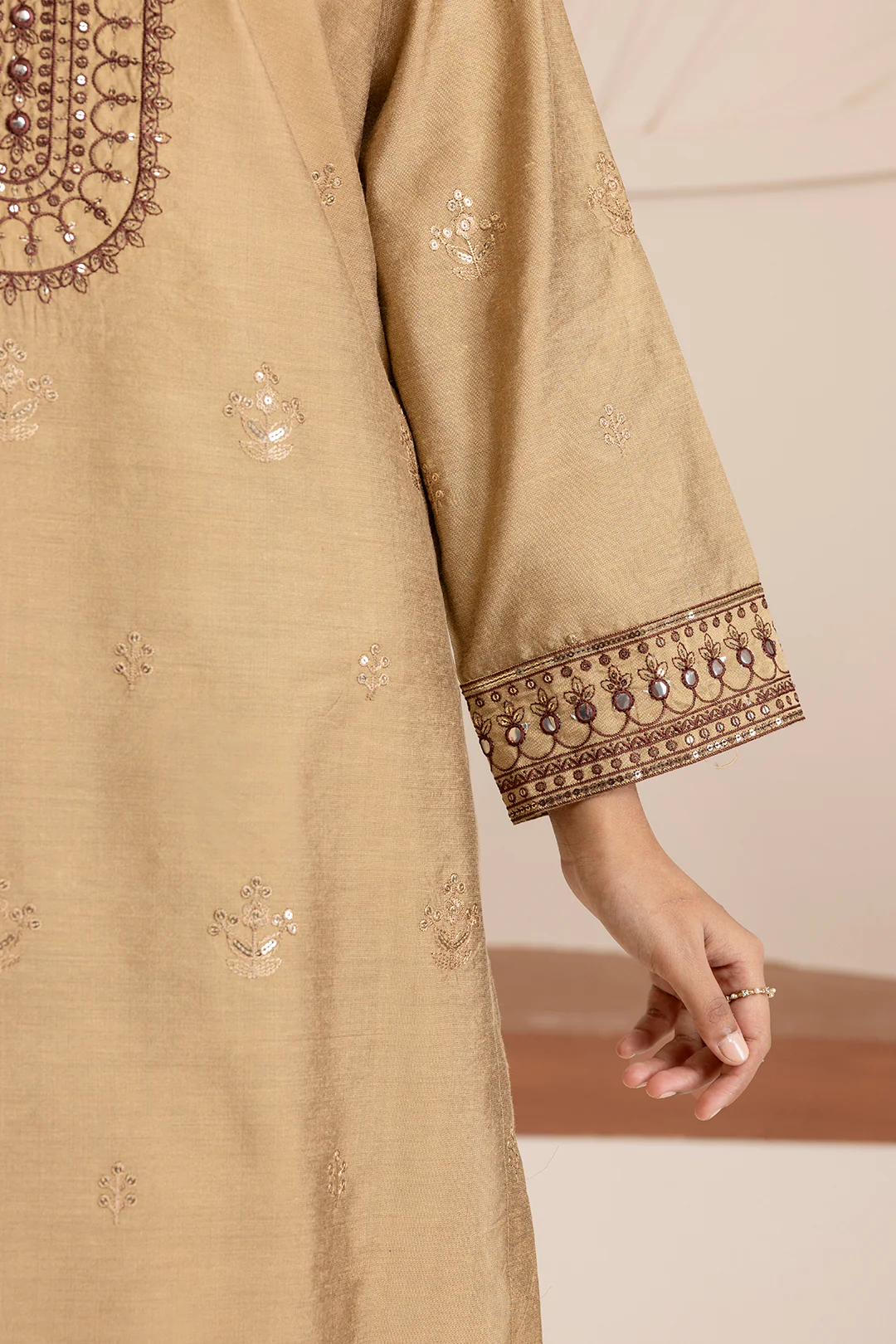 Embroidered Kurta Shawl Trouser - 3419 - Image 6