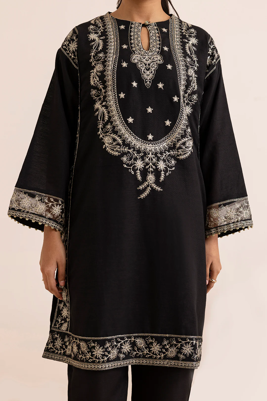 Embroidered Kurta Shawl Trouser - 3374 - Image 3