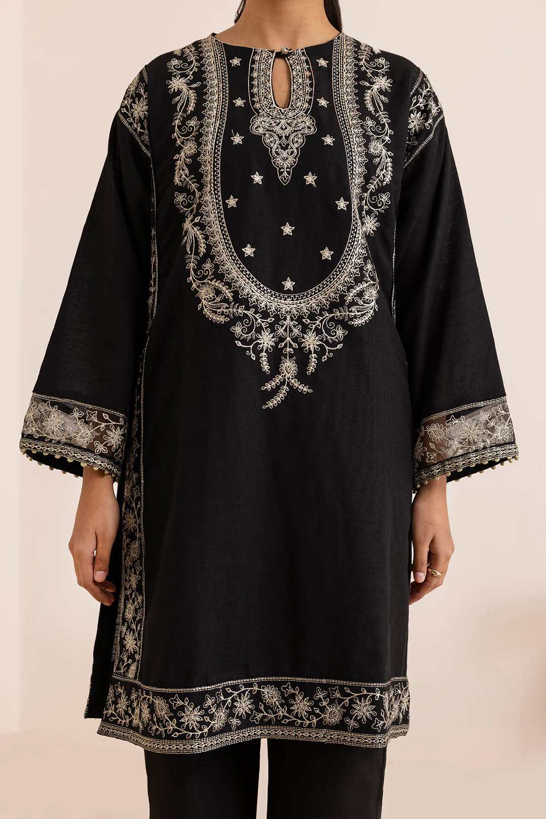 Embroidered Kurta Shawl Trouser - 3374 - Image 7