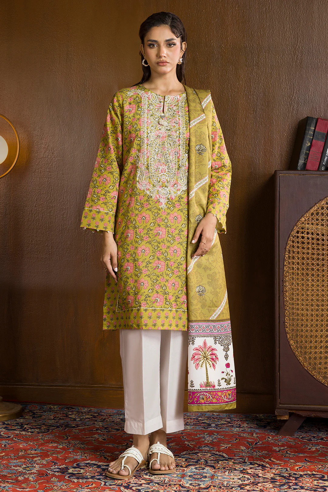 Embroidered Kurta Shawl - 3036 - Image 3