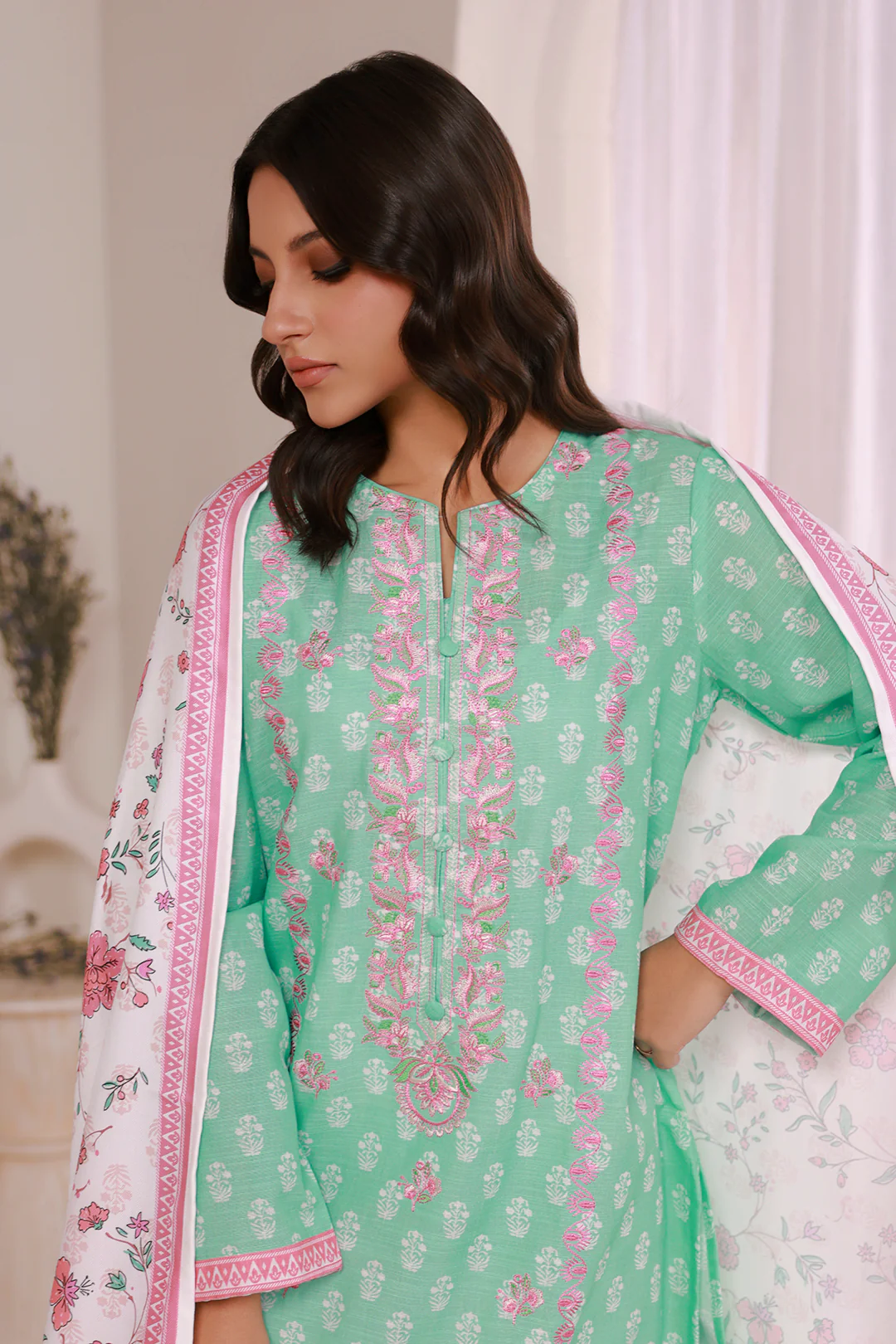 Embroidered Kurta Shawl - 2881 - Image 3