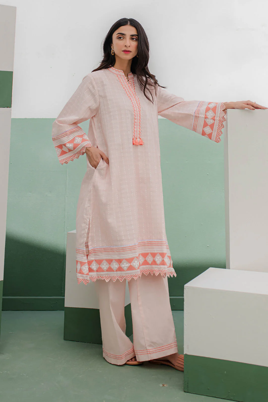 Embroidered Kurta Trouser - 0678 - Image 2