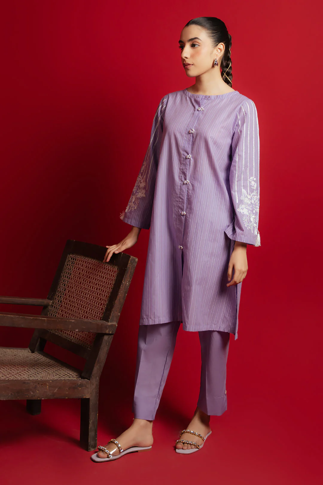 Embroidered Kurta Trouser - 1103 - Image 2