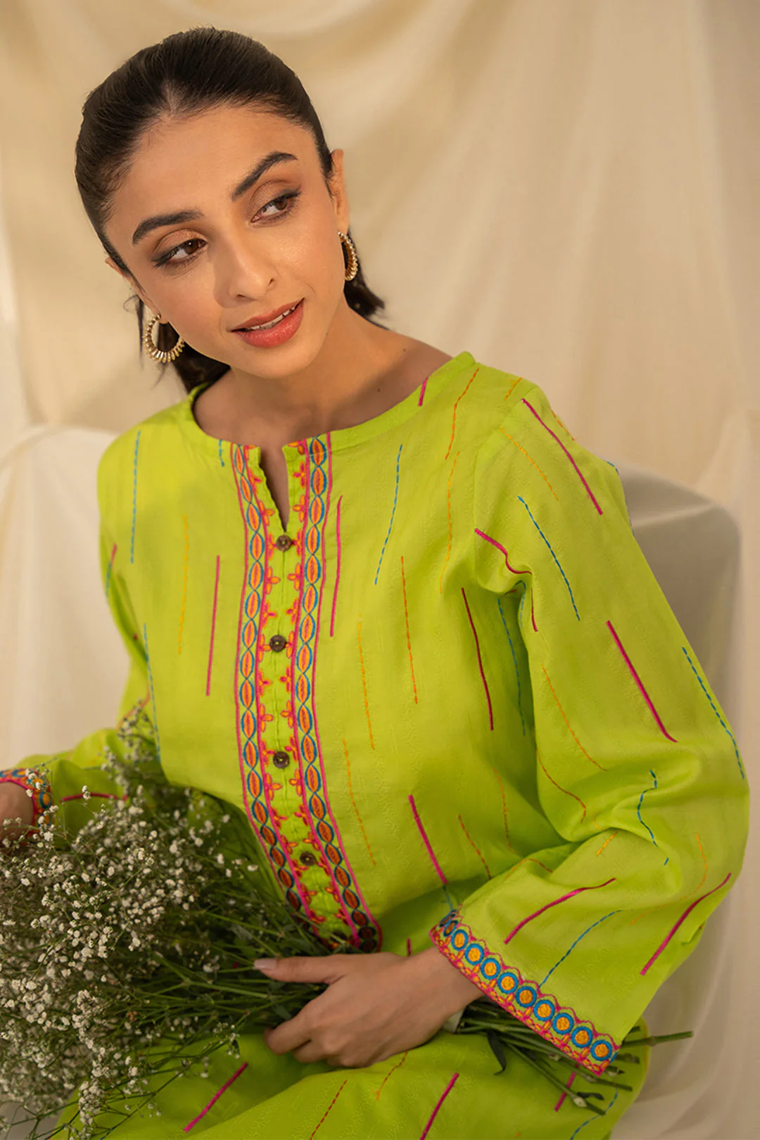 Embroidered Kurta Trouser - 1123 - Image 6