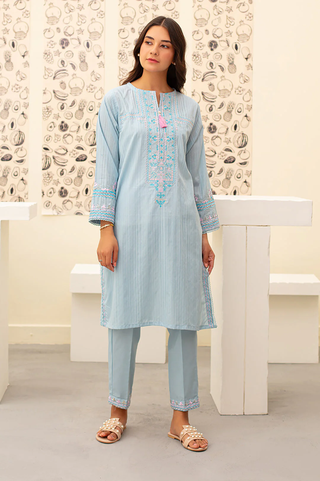 Embroidered Kurta Trouser - 1225 - Image 2
