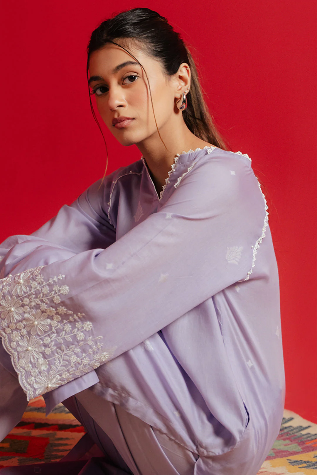 Embroidered Kurta Trouser - 1245 - Image 6